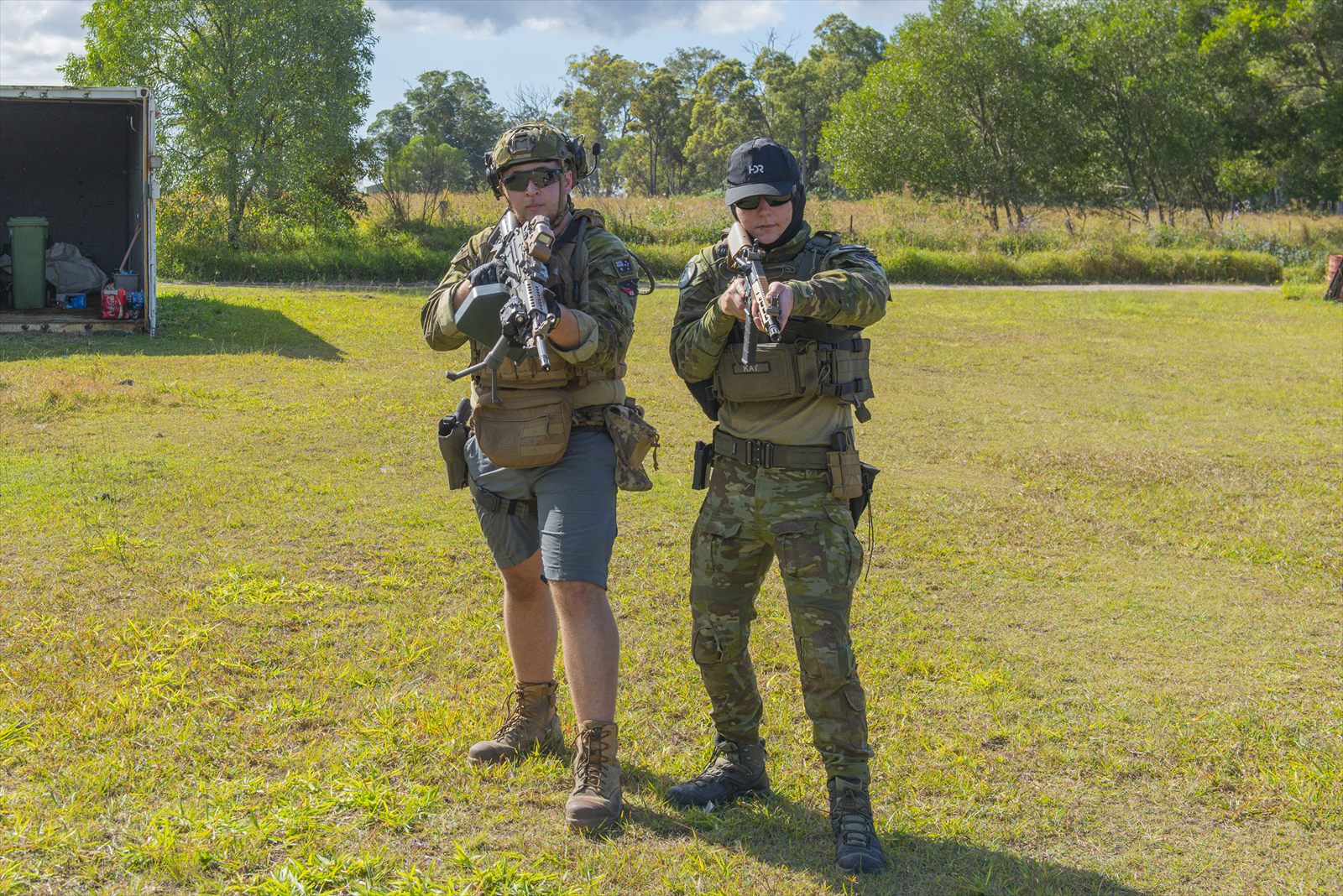 White Raven Milsim players in a defensive line